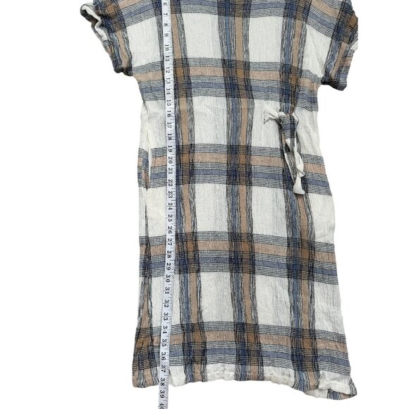 Masai Copen Hagen Womens Plaid Midi Dress With Side Tie Size XL - Picture 6 of 9